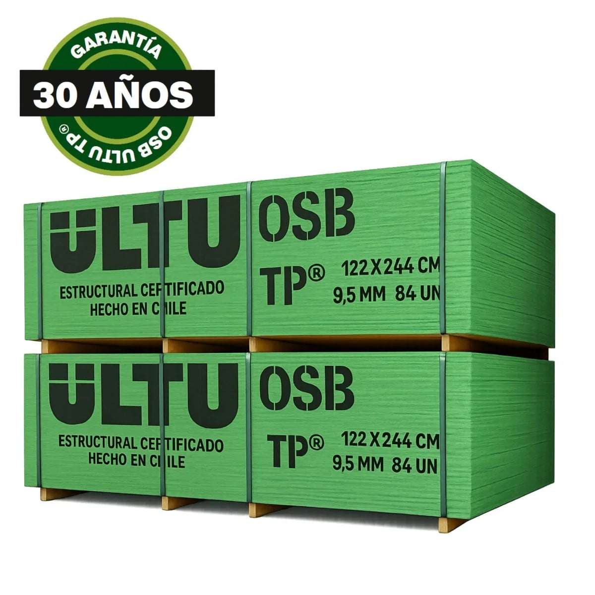 TABLERO OSB ULTU 9.5MM 1.22X2.44 (84UN. X PALLET)