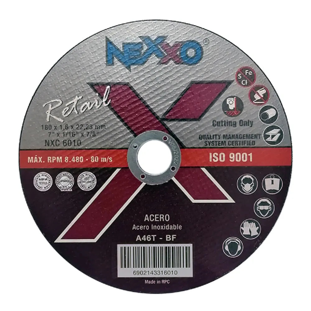 DISCO CORTE METAL 7X1,6 mm NEXXO
