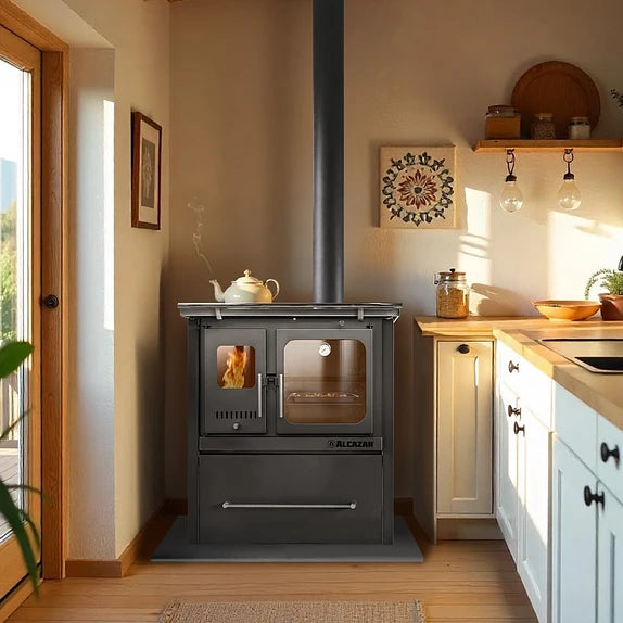 COCINA COMBUSTIÓN LENTA M90 GRIS ALCAZAR
