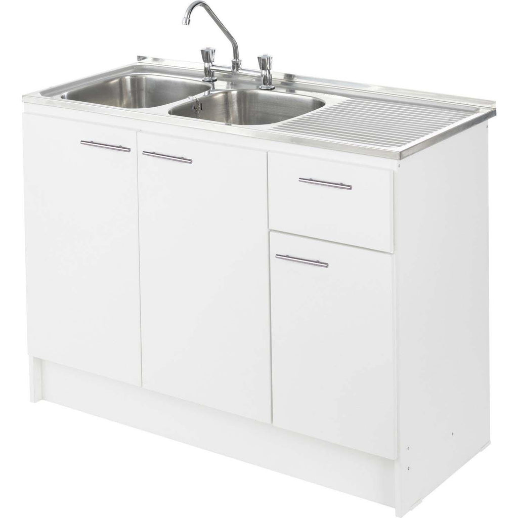 KIT MUEBLE LAVAPLATOS 120 CM DERECHO CON REBALSE