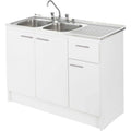 KIT MUEBLE LAVAPLATOS 120 CM DERECHO CON REBALSE