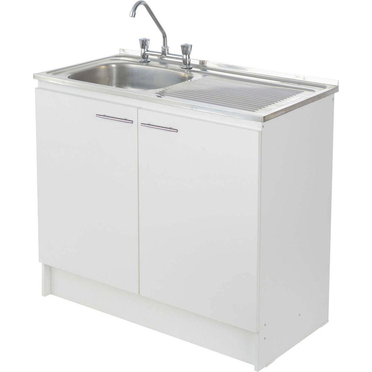 KIT MUEBLE LAVAPLATOS 100 CM IZQUIERDO CON REBALSE