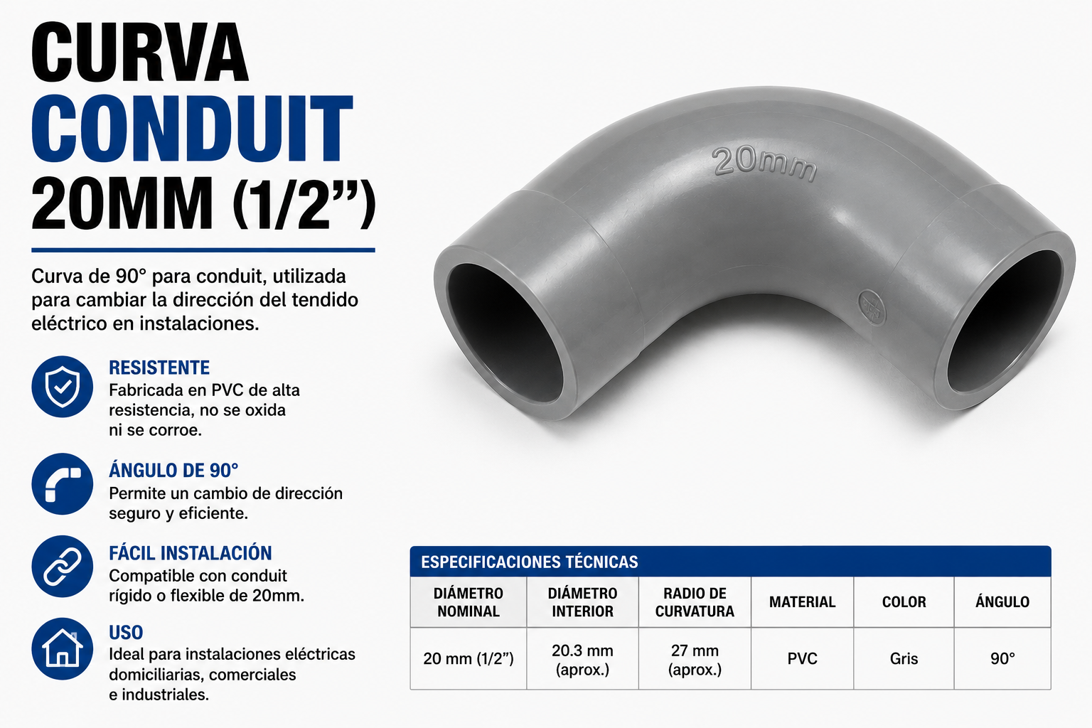 CURVA CONDUIT 20MM