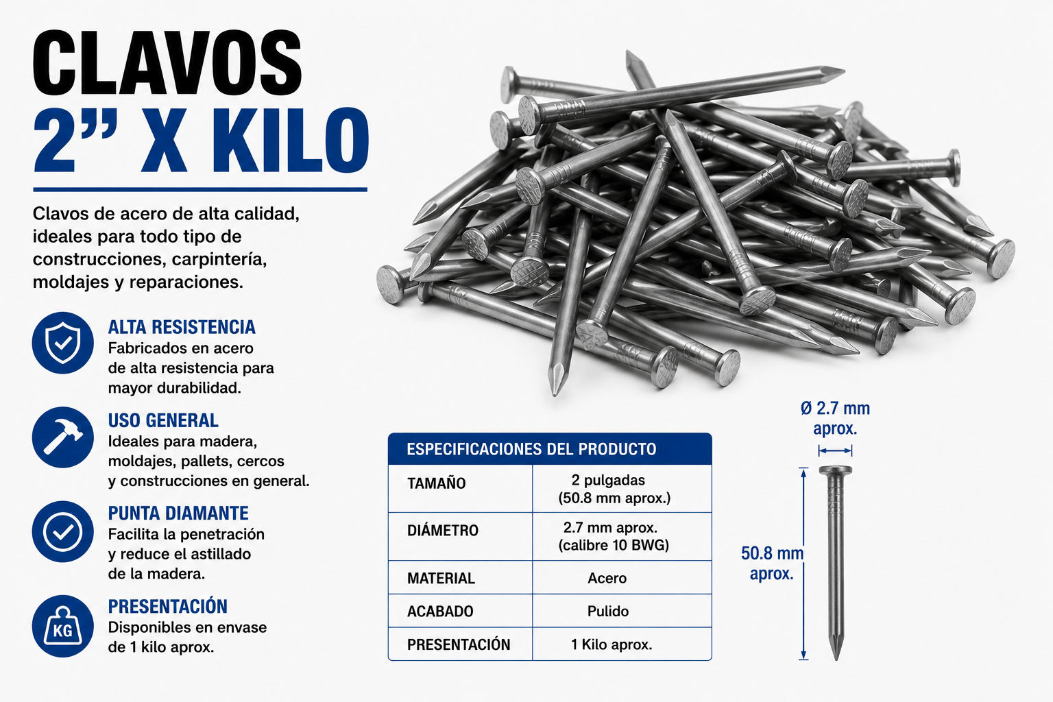 CLAVOS DE 2 X KILO