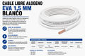CABLE LIBRE ALOGENO EVA 1,5 MM BLANCO