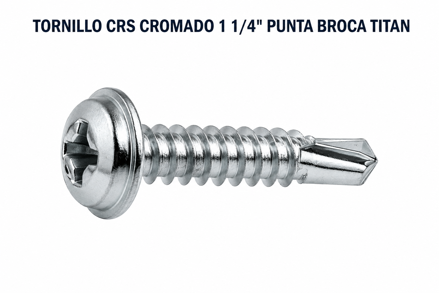 TORNILLO CRS CROMADO 11/4" PUNTA BROCA TITAN