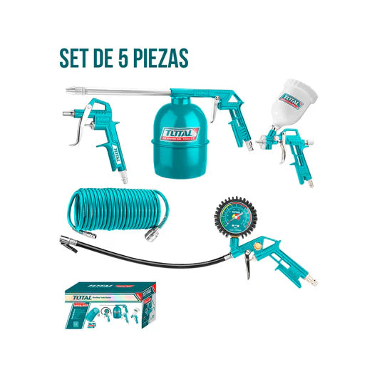 SET DE HERRAMIENTAS NEUMATICA 5 PIEZAS TOTAL TATK053-1
