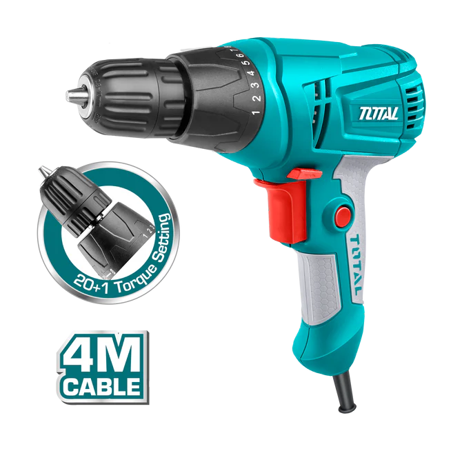 TALADRO ATORNILLADOR 10MM 280W MANDRIL AUTOAJUSTABLE TOTAL TD502106