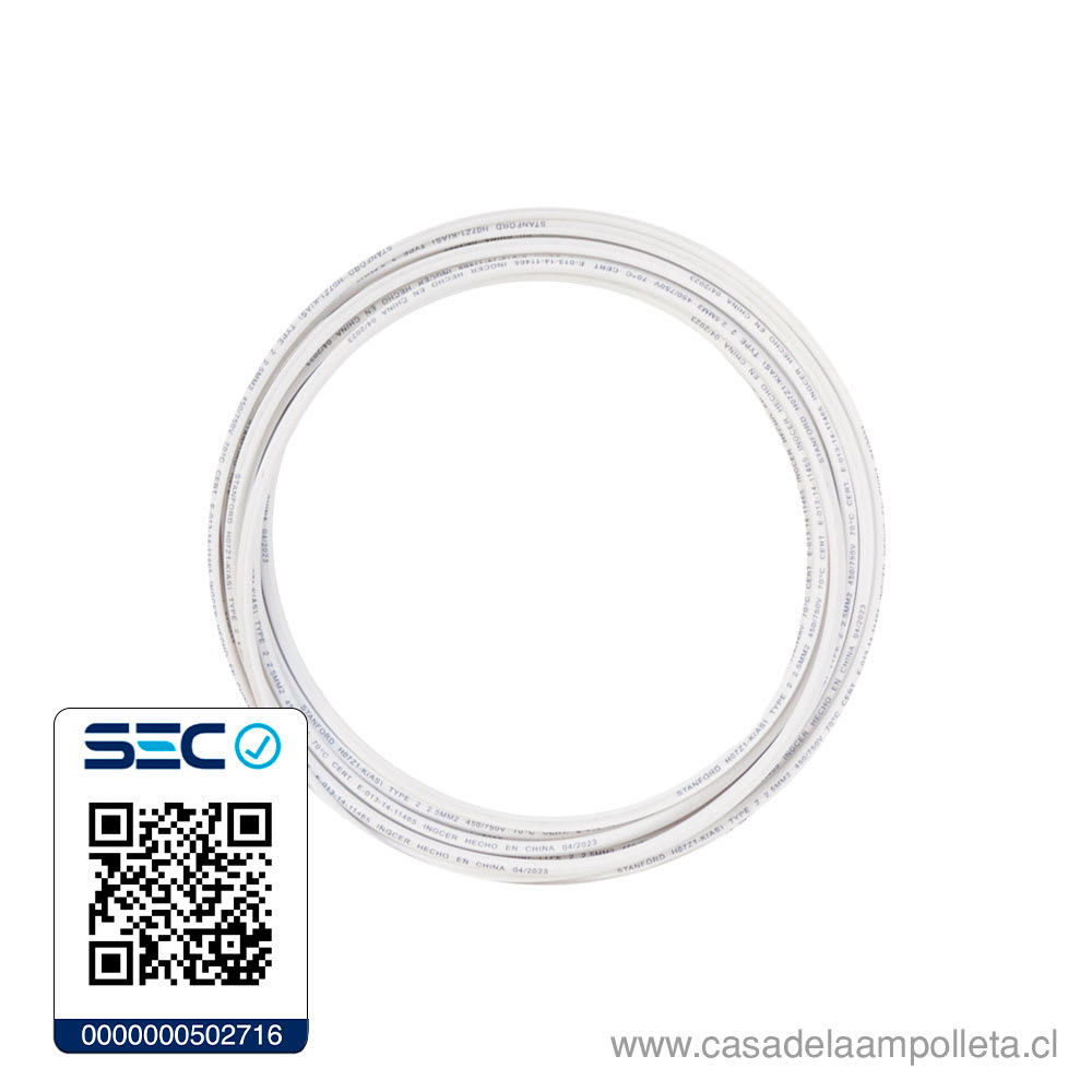 CABLE LIBRE ALOGENO EVA 2,5 MM BLANCO