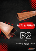 FULLTECH EXTERIOR PE2 PERFIL DE ALUMUNIO ESQUINA 270 CAFÉ MADERA 5 MT