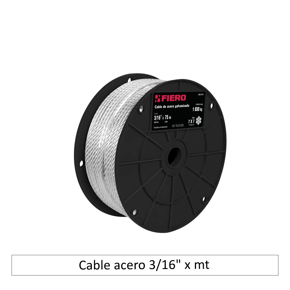 CABLE ACERO 3/16"