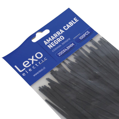 AMARRA PLASTICA 200 MM X 4,8 NEGRA SET 1