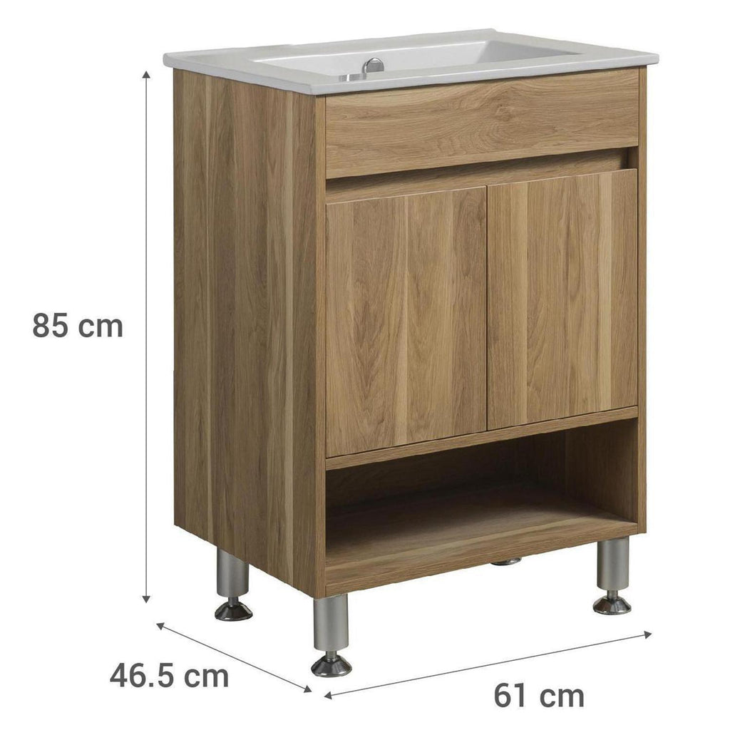 KIT MUEBLE VANITORIO 61X85X46 ROBLE CLARO SENSI