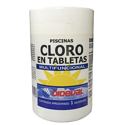 CLORO EN TABLETAS TRIPLE ACCIÓN MULTIFUNCIONAL POTE 1 KG DIDEVAL