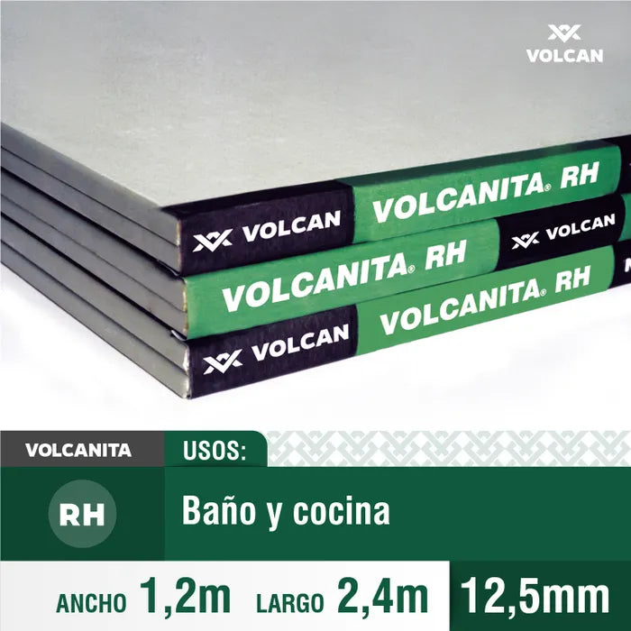 PLANCHA VOLCANITA RH 12,5 MM 1.20 X 2.40 MTS