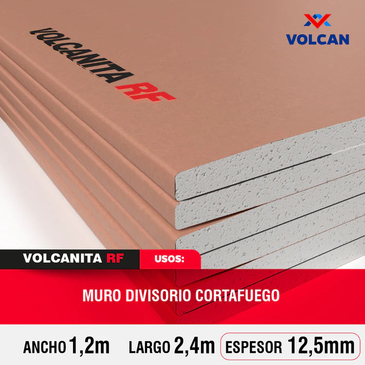 PLANCHA VOLCANITA RF 12,5 MM 1.20 X 2.40 MTS