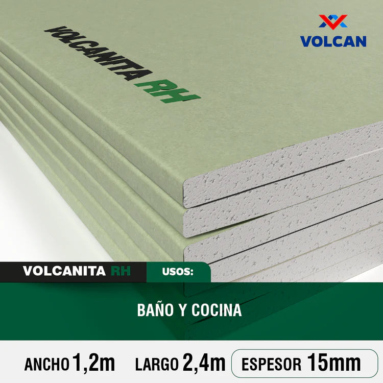 PLANCHA VOLCANITA RH 15 MM 1.20 X 2.40 MTS