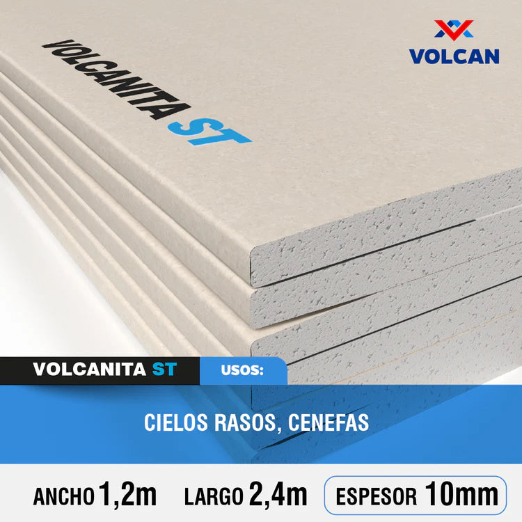 PLANCHA VOLCANITA VOLCAN ST 10MM 1.20x2.40MTS