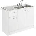 KIT MUEBLE LAVAPLATOS 120 CM IZQUIERDO CON REBALSE