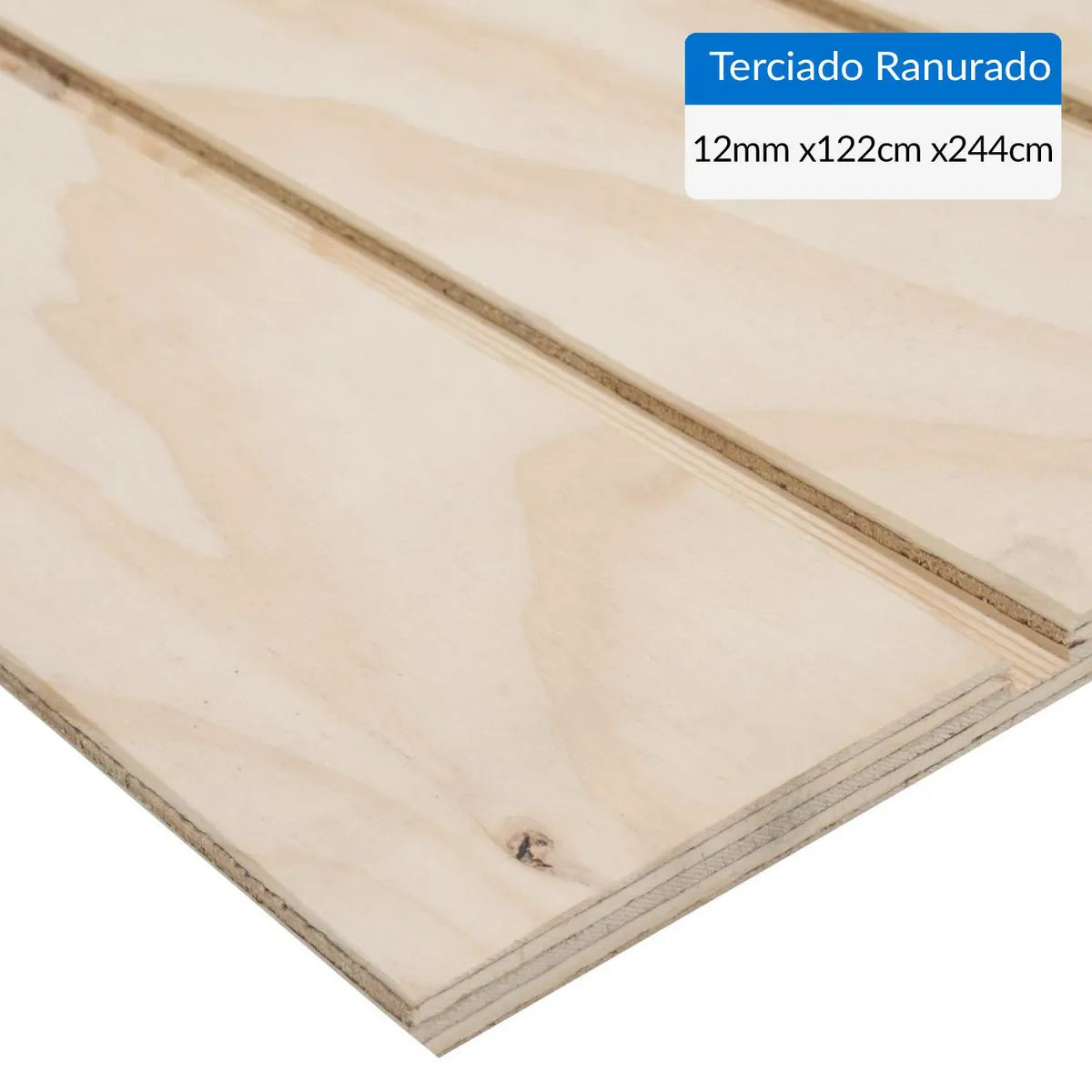 TERCIADO RANURADO CLÁSICO 12 MM 1.22 X 2.44 MTS