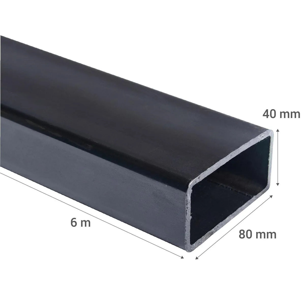 PERFIL RECTANGULAR 80X40X3MM X 6 MT.